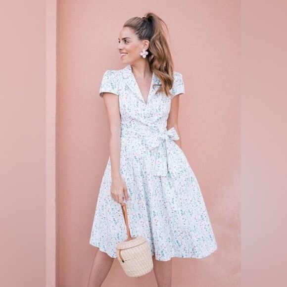 RARE Gal Meets Glam Anne Floral Belted Midi Dress NWOT